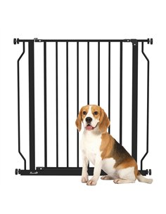 PawHut Extra Wide Dog Safety Gate, with Door Pressure, for Doorways, Hallways, Staircases - Black