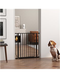 PawHut Extra Wide Dog Safety Gate, with Door Pressure, for Doorways, Hallways, Staircases - Black 2