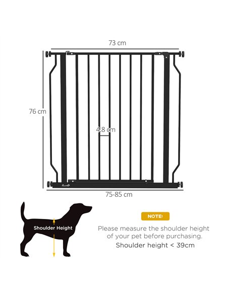 PawHut Extra Wide Dog Safety Gate, with Door Pressure, for Doorways, Hallways, Staircases - Black - pic 143635 | FastDaddyshop