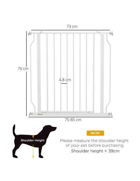 PawHut Extra Wide Dog Safety Gate, with Door Pressure, for Doorways, Hallways, Staircases - White - pic 143644 | FastDaddyshop