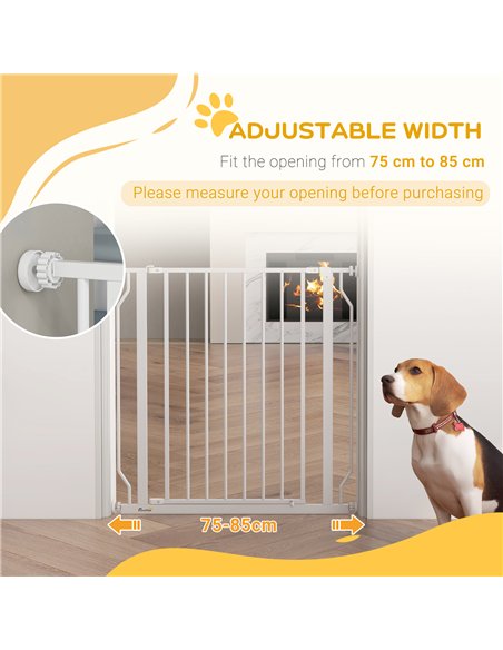 PawHut Extra Wide Dog Safety Gate, with Door Pressure, for Doorways, Hallways, Staircases - White - pic 143646 | FastDaddyshop