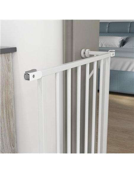 PawHut Extra Wide Dog Safety Gate, with Door Pressure, for Doorways, Hallways, Staircases - White - pic 143649 | FastDaddyshop