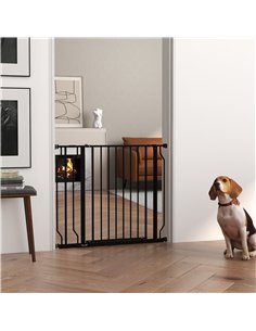PawHut Wide Dog Safety Gate, with Door Pressure, for Doorways, Hallways, Staircases - Black 2