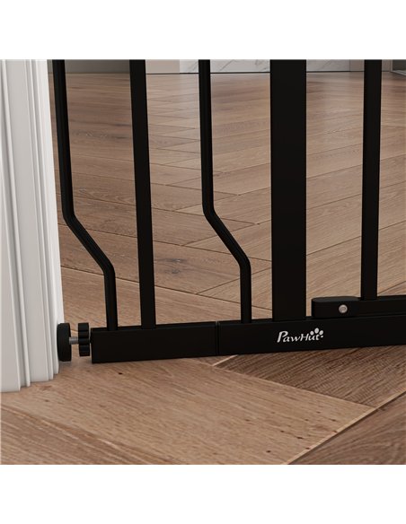 PawHut Wide Dog Safety Gate, with Door Pressure, for Doorways, Hallways, Staircases - Black - pic 143659 | FastDaddyshop