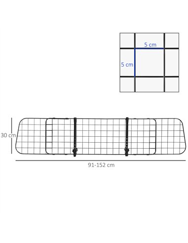 PawHut Heavy Duty Pet Dog Car Barrier Black