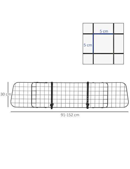 PawHut Heavy Duty Pet Dog Car Barrier Black - pic 143662 | FastDaddyshop