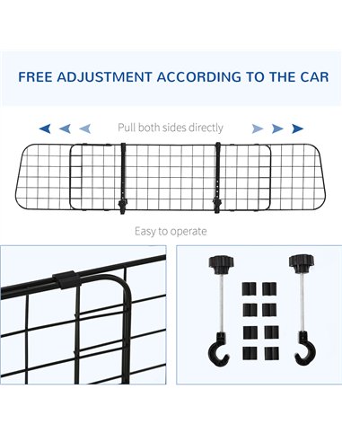 PawHut Heavy Duty Pet Dog Car Barrier Black