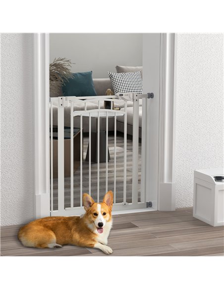 PawHut Pressure Fit Stair Gate, Dog Gate w/ Auto Closing Door, for Small, Medium Dog, Easy Installation, for 74-80cm Opening - pic 143679 | FastDaddyshop