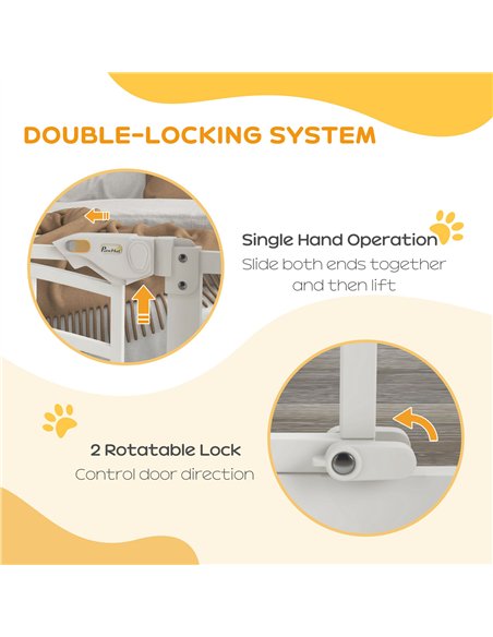 PawHut Pressure Fit Stair Gate, Dog Gate w/ Auto Closing Door, for Small, Medium Dog, Easy Installation, for 74-80cm Opening - pic 143682 | FastDaddyshop