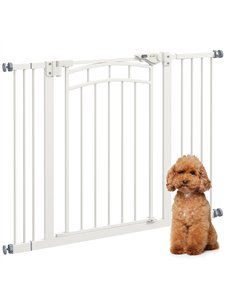 PawHut Pressure Fit Stair Gate, Dog Gate w/ Auto Closing Door for Small, Medium Dog, Easy Installation, for Width 74 to 100cm