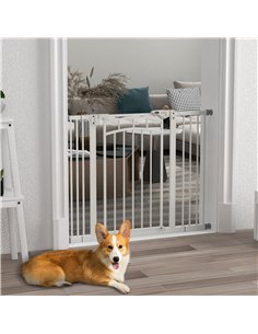 PawHut Pressure Fit Stair Gate, Dog Gate w/ Auto Closing Door for Small, Medium Dog, Easy Installation, for Width 74 to 100cm 2