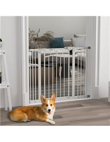 PawHut Pressure Fit Stair Gate, Dog Gate w/ Auto Closing Door for Small, Medium Dog, Easy Installation, for Width 74 to 100cm