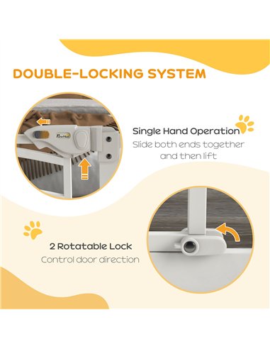 PawHut Pressure Fit Stair Gate, Dog Gate w/ Auto Closing Door for Small, Medium Dog, Easy Installation, for Width 74 to 100cm