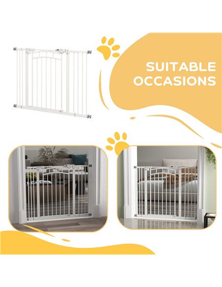 PawHut Pressure Fit Stair Gate, Dog Gate w/ Auto Closing Door for Small, Medium Dog, Easy Installation, for Width 74 to 100cm - pic 143703 | FastDaddyshop