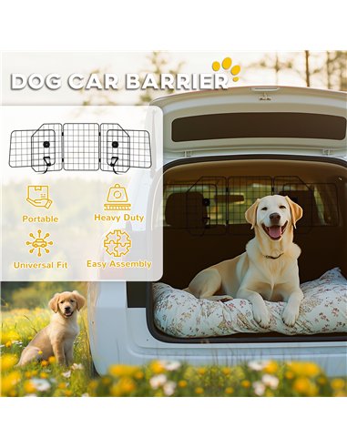 PawHut Dog Guard for Cars, Vans, Vehicles, with 93-150cm Adjustable Width