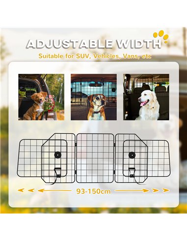 PawHut Dog Guard for Cars, Vans, Vehicles, with 93-150cm Adjustable Width