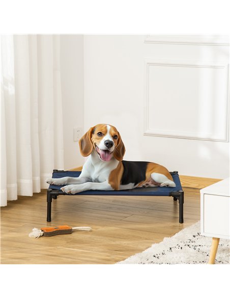 PawHut Raised Dog Bed Cat Elevated Lifted Puppy Pet Elevated Cot Portable Camping Basket – Blue (Medium) - pic 143823 | FastDaddyshop