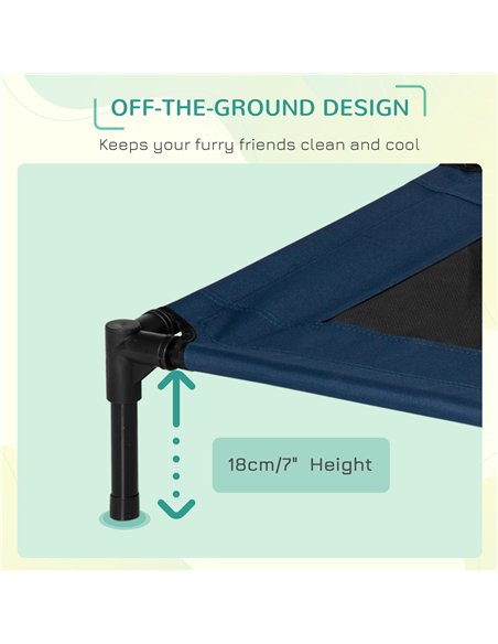 PawHut Raised Dog Bed Cat Elevated Lifted Puppy Pet Elevated Cot Portable Camping Basket – Blue (Medium) - pic 143825 | FastDaddyshop