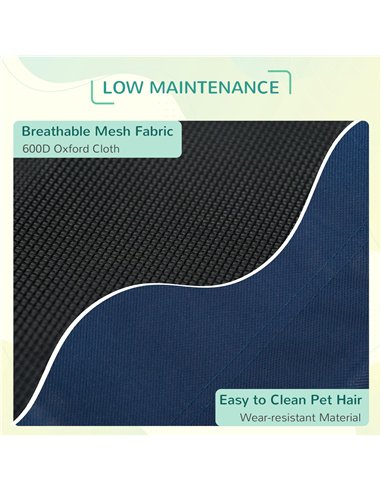 PawHut Raised Dog Bed Cat Elevated Lifted Puppy Pet Elevated Cot Portable Camping Basket – Blue (Medium)