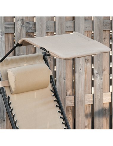 Outsunny Garden Rocking Chair Folding Recliner Outdoor Adjustable Sun Lounger Rocker Zero-Gravity Seat with Headrest Side Holder