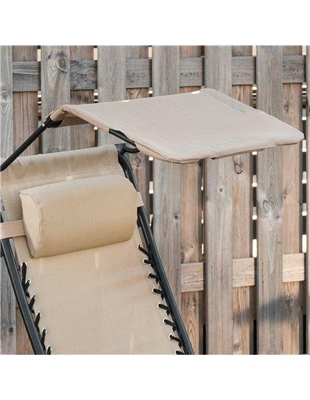 Outsunny Garden Rocking Chair Folding Recliner Outdoor Adjustable Sun Lounger Rocker Zero-Gravity Seat with Headrest Side Holder - pic 14383 | FastDaddyshop