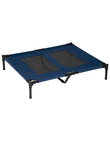 PawHut Raised Dog Bed Cat Elevated Lifted Puppy Pet Elevated Cot Portable Camping Basket – Blue (Large) - pic 143831 | FastDaddyshop
