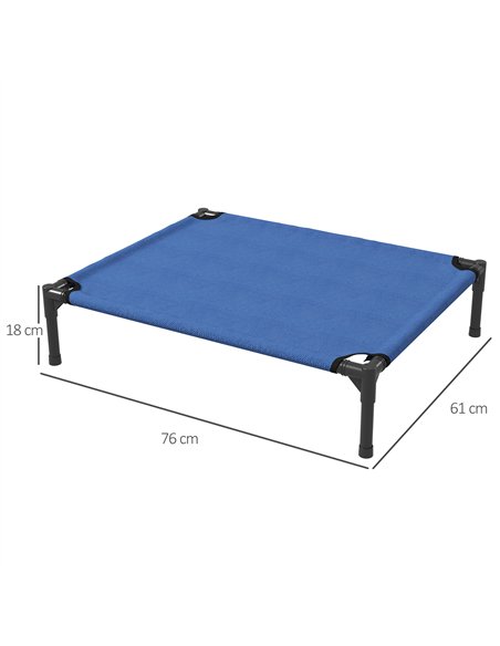 PawHut Raised Dog Bed Cat Elevated Lifted Portable Camping w/ Metal Frame Blue (Medium) - pic 143851 | FastDaddyshop