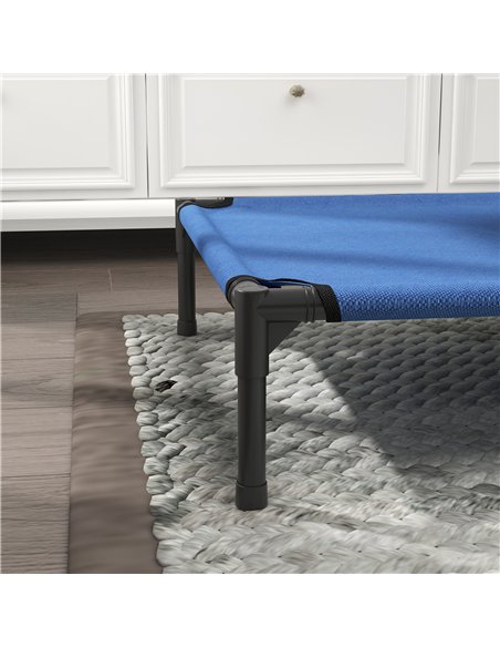 PawHut Raised Dog Bed Cat Elevated Lifted Portable Camping w/ Metal Frame Blue (Medium) - pic 143856 | FastDaddyshop
