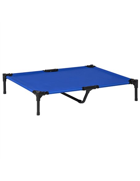 PawHut Raised Dog Bed Cat Elevated Lifted Portable Camping w/ Metal Frame Blue (Large) - pic 143858 | FastDaddyshop