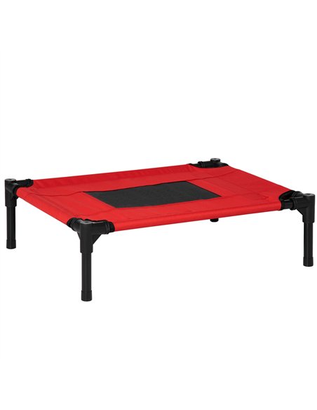 PawHut Raised Dog Bed Cat Elevated Lifted Portable Camping w/ Metal Frame Black and Red (Small) - pic 143867 | FastDaddyshop
