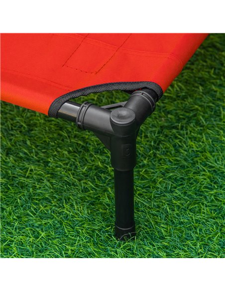 PawHut Raised Dog Bed Cat Elevated Lifted Portable Camping w/ Metal Frame Black and Red (Small) - pic 143874 | FastDaddyshop