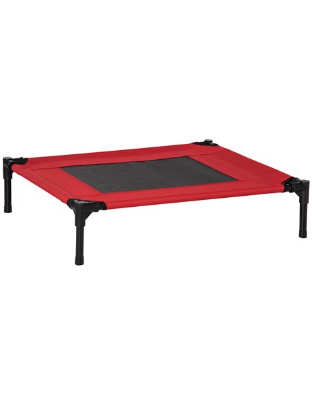 PawHut Raised Dog Bed Cat Elevated Lifted Portable Camping w/ Metal Frame Black and Red (Medium) - pic 143876 | FastDaddyshop