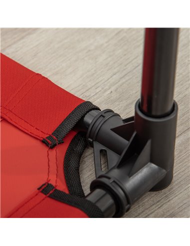 PawHut Raised Dog Bed Cat Elevated Lifted Portable Camping w/ Metal Frame Black and Red (Medium)
