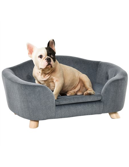 PawHut Dog Sofa Bed Pet Chair Couch with Water Resistant Fabric, Kitten Lounge with Soft Cushion Washable Cover, Wooden Frame fo - pic 143894 | FastDaddyshop