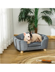 PawHut Dog Sofa Bed Pet Chair Couch with Water Resistant Fabric, Kitten Lounge with Soft Cushion Washable Cover, Wooden Frame fo 2