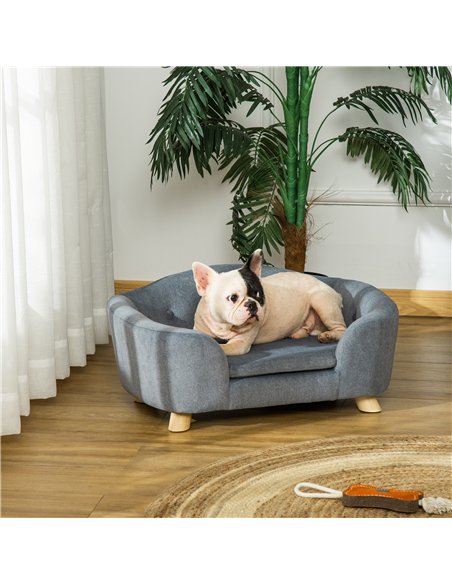 PawHut Dog Sofa Bed Pet Chair Couch with Water Resistant Fabric, Kitten Lounge with Soft Cushion Washable Cover, Wooden Frame fo - pic 143895 | FastDaddyshop