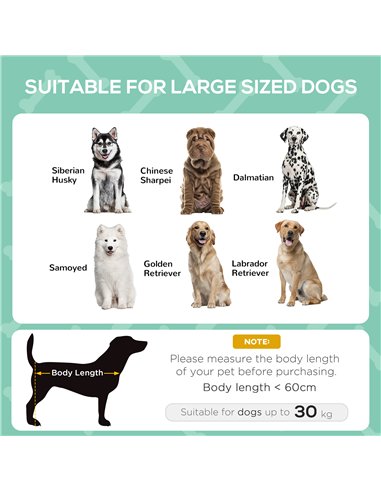 PawHut Raised Dog Bed Waterproof Elevated Pet Cot with Breathable Mesh UV Protection Canopy Grey, for Large Dogs, 92 x 76 x 90cm