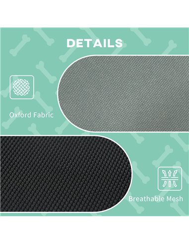 PawHut Raised Dog Bed Waterproof Elevated Pet Cot with Breathable Mesh UV Protection Canopy Grey, for Large Dogs, 92 x 76 x 90cm