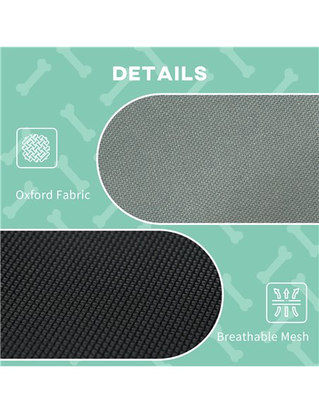 PawHut Raised Dog Bed Waterproof Elevated Pet Cot with Breathable Mesh UV Protection Canopy Grey, for Large Dogs, 92 x 76 x 90cm - pic 143925 | FastDaddyshop