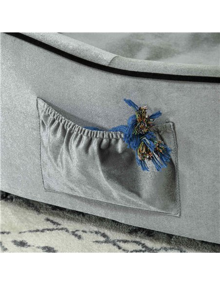 PawHut Dog Sofa Pet Chair, Kitten Bed Couch w/ Wooden Frame, Removable Cushion - Silver-Tone and Grey - pic 143947 | FastDaddyshop