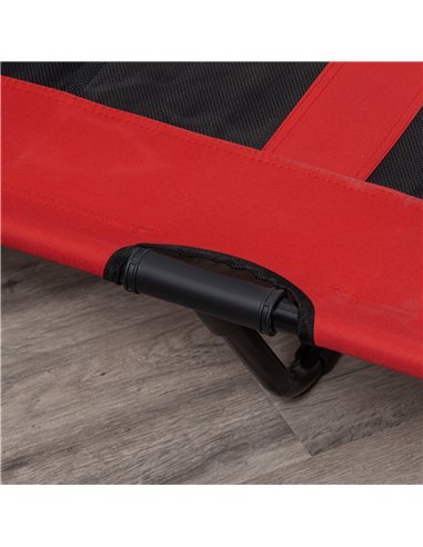PawHut Raised Dog Bed Cooling Elevated Pet Cot with Breathable Mesh for Indoor Outdoor Use Red, XX Large, 122 x 92 x 23cm