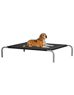 PawHut Elevated Pet Bed Cooling Raised Cot Style Bed for Large Medium Sized Dogs with Non-slip Pads Steel Frame Breathable Mesh 