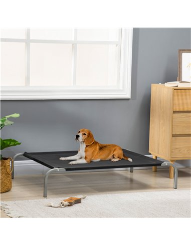 PawHut Elevated Pet Bed Cooling Raised Cot Style Bed for Large Medium Sized Dogs with Non-slip Pads Steel Frame Breathable Mesh 