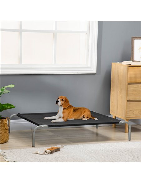 PawHut Elevated Pet Bed Cooling Raised Cot Style Bed for Large Medium Sized Dogs with Non-slip Pads Steel Frame Breathable Mesh  - pic 143958 | FastDaddyshop