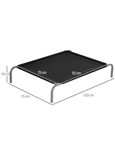 PawHut Elevated Pet Bed Cooling Raised Cot Style Bed for Large Medium Sized Dogs with Non-slip Pads Steel Frame Breathable Mesh 