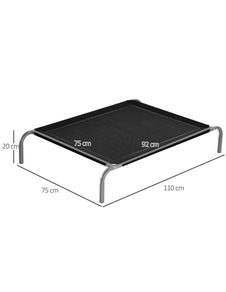 PawHut Elevated Pet Bed Cooling Raised Cot Style Bed for Large Medium Sized Dogs with Non-slip Pads Steel Frame Breathable Mesh  - pic 143959 | FastDaddyshop
