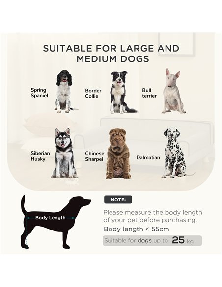 PawHut Dog Sofa, with Wooden Legs, Water-Resistant Fabric, for Medium & Large Dogs - Grey - pic 143978 | FastDaddyshop