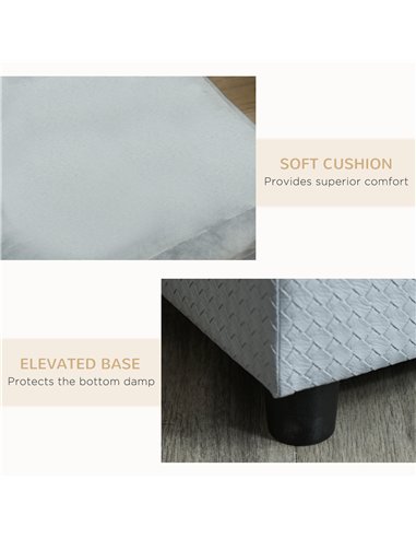 PawHut Pet Sofa Chair, with Storage, Cushion, for Small Dogs, Cats - Light Grey