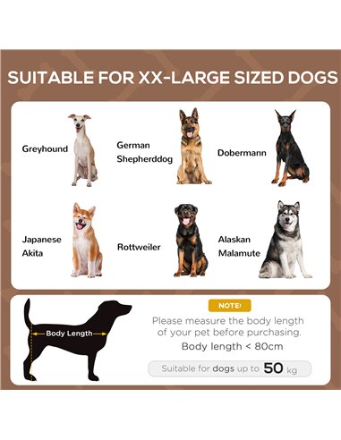 PawHut Raised Dog Bed Waterproof Elevated Pet Cot with Breathable Mesh UV Protection Canopy Coffee, for XL Dogs, 122 x 92 x 108c