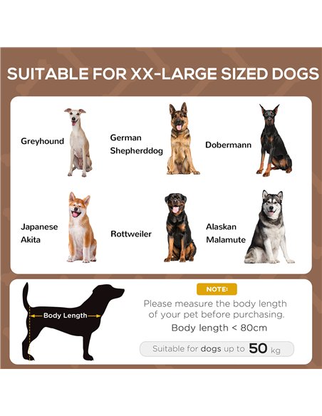 PawHut Raised Dog Bed Waterproof Elevated Pet Cot with Breathable Mesh UV Protection Canopy Coffee, for XL Dogs, 122 x 92 x 108c - pic 144005 | FastDaddyshop